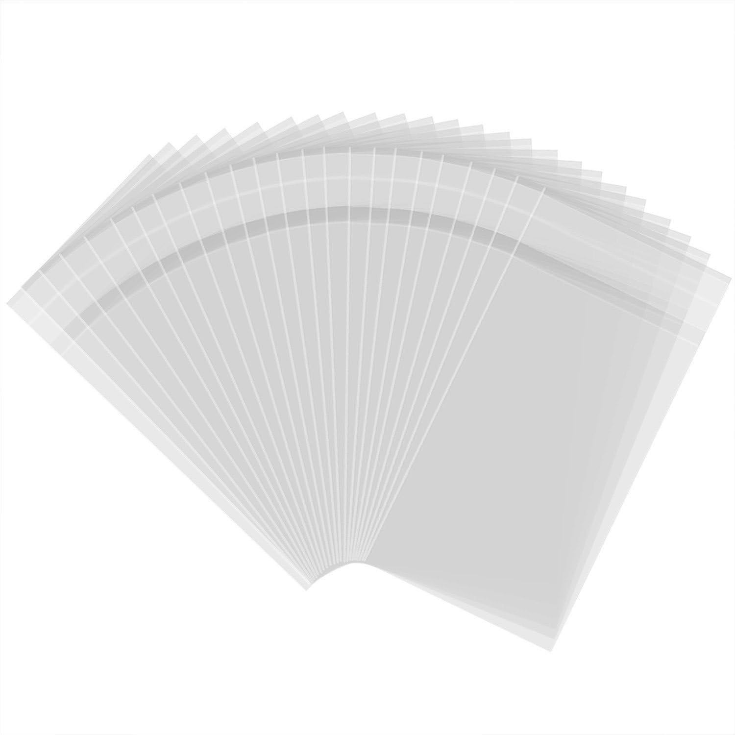 300 Pieces Clear Cellophane Bags Self-Adhesive Sealing Treat Bags OPP Plastic Bag for Candy, Soap, Cookie, Valentine Chocolates (3 x 7 Inches)