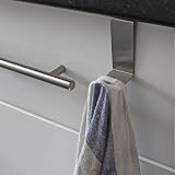 igadgitz home U6895 Pack of 2 Stainless Steel Over Door Hooks Reversible Hangers view 3
