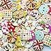 Femitu 100pcs Mixed Wooden Buttons in Bulk Buttons for Crafts Button Round Colorful