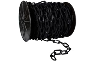 Mr. Chain Heavy Duty Plastic Barrier Chain Reel, Black, 2-Inch Link Diameter, 100-Foot Length (51103)