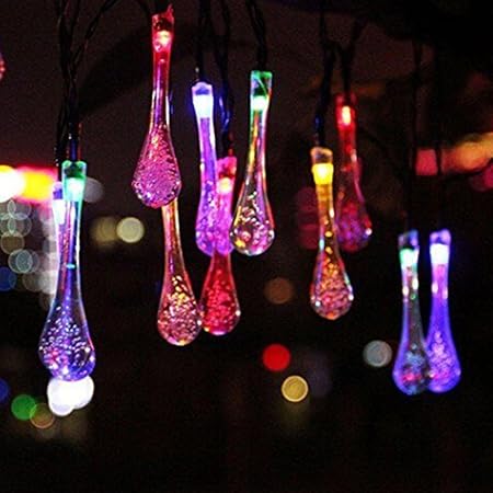 Amazon イルミネーション ソーラー Ledライト しずく形 水滴形 30電球 ランプ ソーラー充電式 寂しくないクリスマス お祭り告白 結婚式用 クリスマスツリー おもちゃ