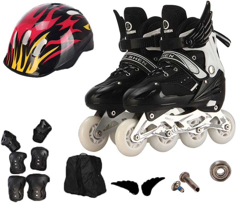 Inline Skates Tri Line Adjustable Size Kid Boys Girls Roller Skates Outdoor/Indoor