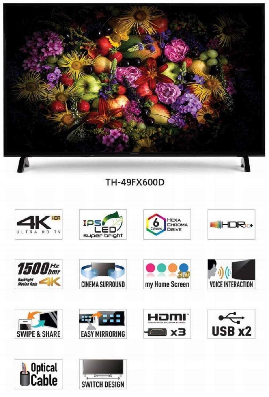 Panasonic 124.5 cm 4K UHD LED Smart TV TH-49FX600D: Amazon.in: Electronics