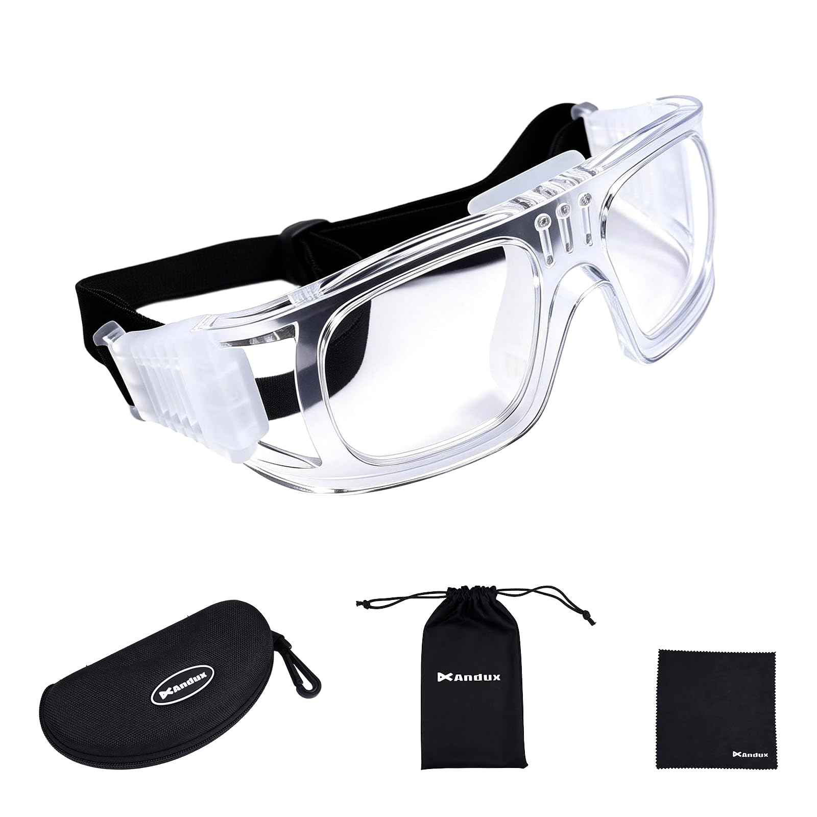 Andux Basketball Football Sports Glasses Eye Glasses Safety Glasses LQYJ-01 (white)
