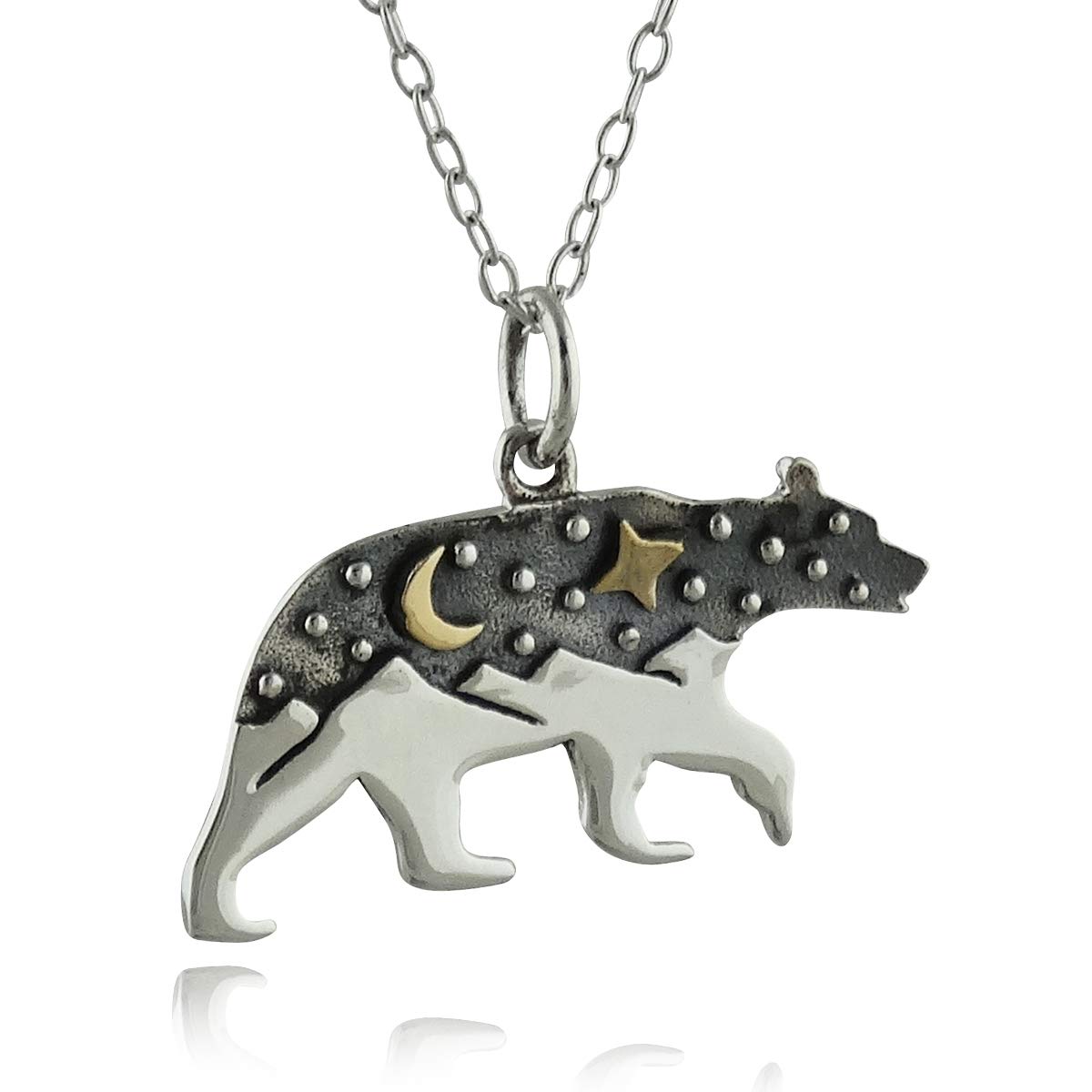 FashionJunkie4Life Mountain Pendant Necklaces for Men and Women, Sterling Silver