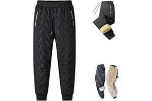 Unisex Plush-Lined Waterproof Pants, Warm Windproof Comfort Sweatpants, Winter Outdoor Jogging Bottom Active Pant