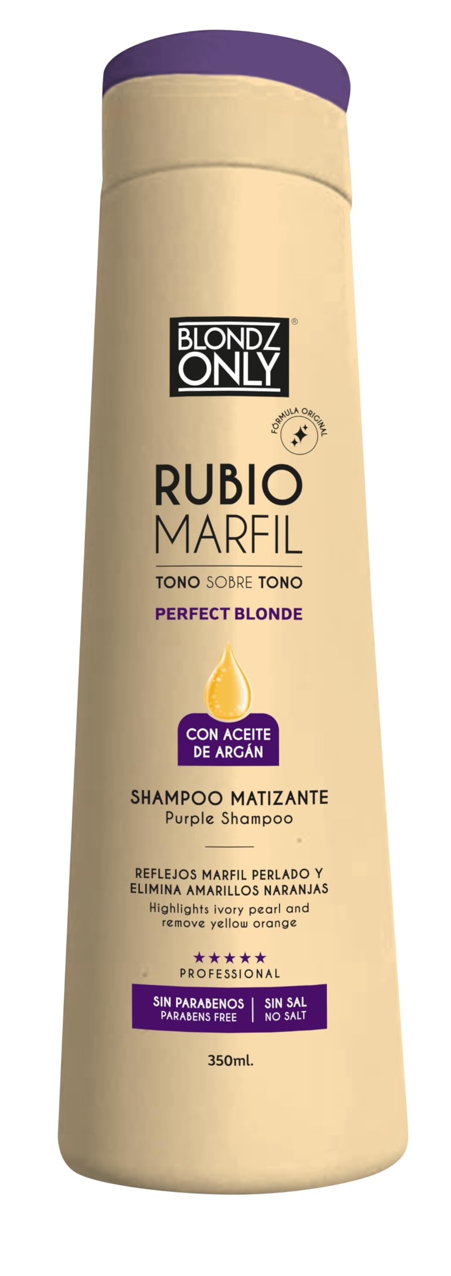 Purple Shampoo Rubio Marfil Ivory Blonde with Argan Oil Perfect Blonde (Perla Beige) 11.8 Fluid Ounce (350 ml)