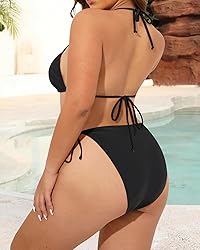 Tempt Me Women Plus Size Triangle Bikini String Two