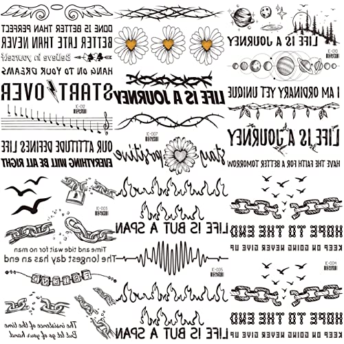Shackle Sticker Oottati 6 Sheets Watercolor Neck Hand Temporary Tattoo Stickers Thorns ...