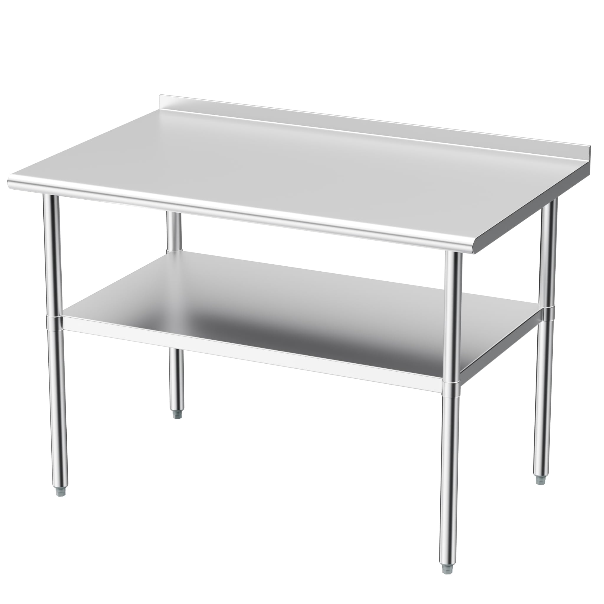 Photo 1 of Derro Stainless Steel Table for Prep & Work, 30x48 in, NSF Metal Commercial Heavy Duty Table with Backsplash and Adjustable Under Shelf and Foot for Restaurant, Home and Hotel