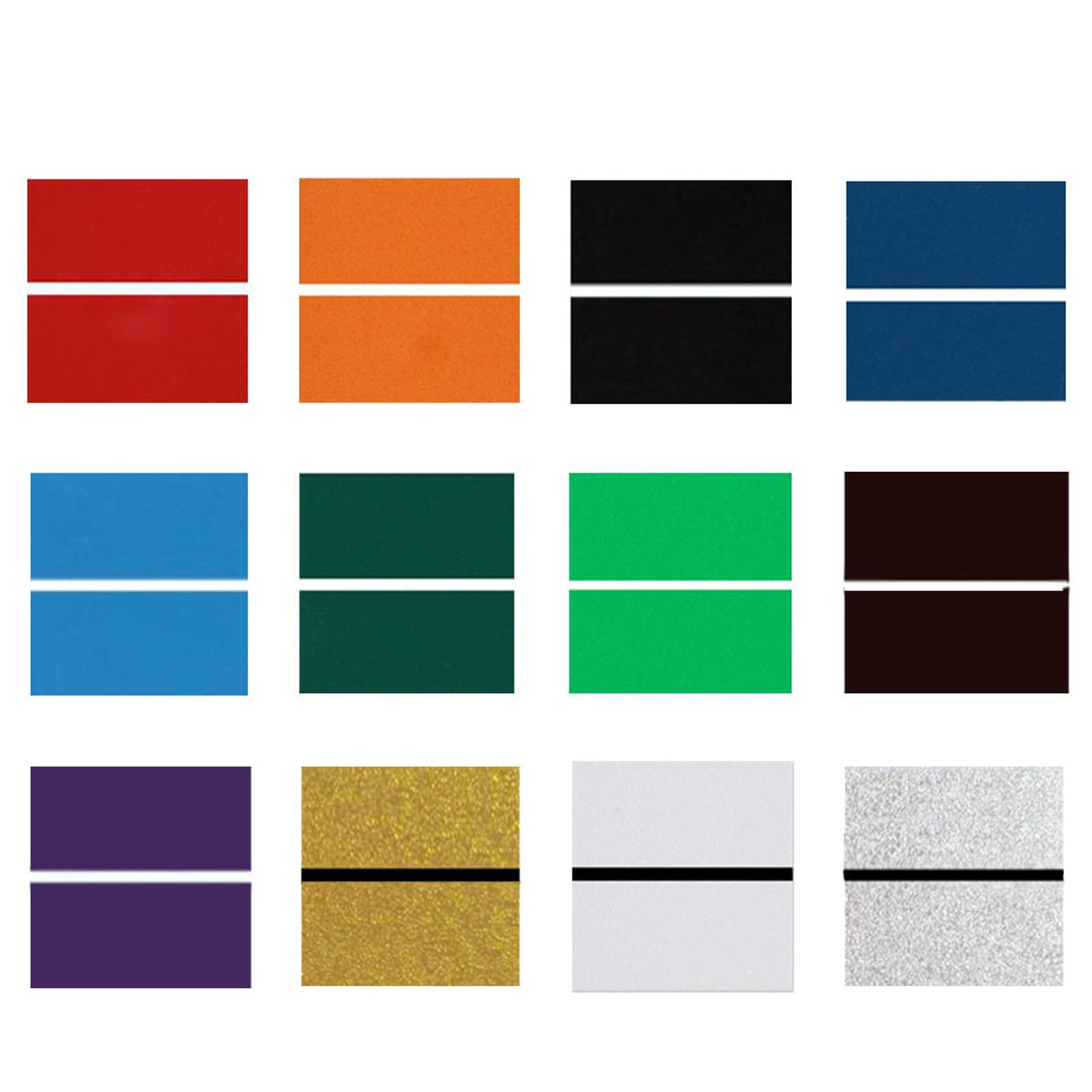 Photo 1 of XLNT TECH Engraving Blank Materials Double Color Sheet (7" x 11“ x .040”, 12 Pieces & 12 Colors) 2-ply Plastic Sheet for Interior Signs, Badges.