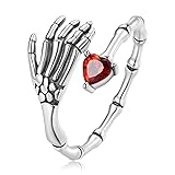 Shysnow Skull Ring for Women Men 925 Sterling