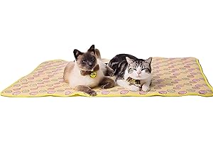 NACOCO Pet Cooling Mat Cat Dog Cushion Pad Summer Cool Down Comfortable Soft for Pets and Adults (S, Yellow)