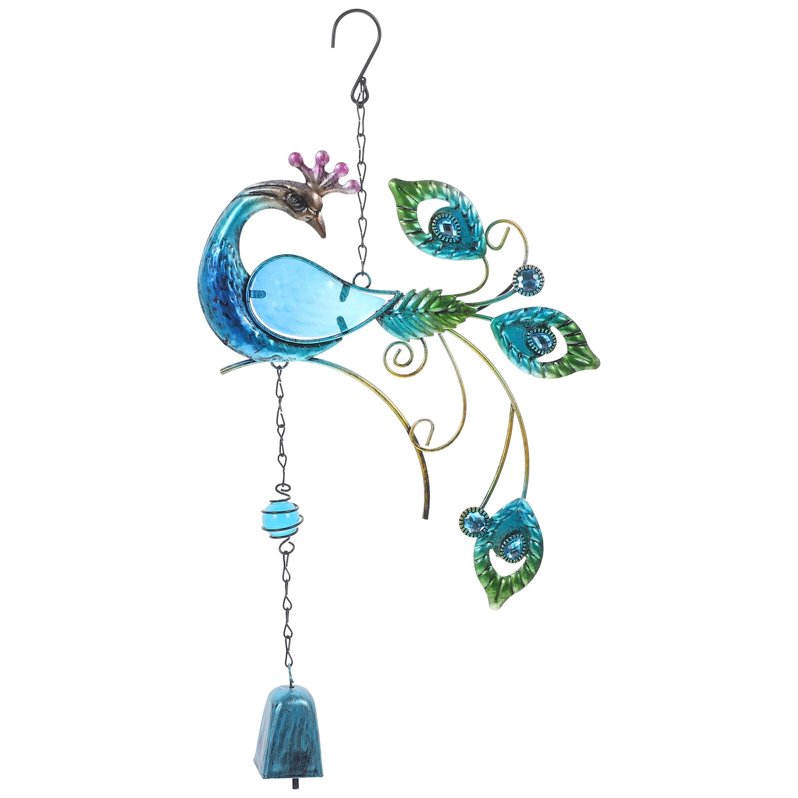 HANABASS Peacock Wind Chimes, Garden Hanging Bell Peacock Garden Ornaments Decoration Decorative Wind Chime Peafowl Wind Bell Decoration Pendant