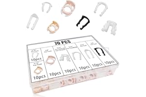 SamWinGear 70PCS Fuel Line Clips 7 Sizes Fuel Line Connector Injector Clips Repair Kit Replacement 3/8" & 5/16" Nylon Fuel Brake Line Clamp Hose Retainer Clips Assortment Kit tool for Ford GM Chrysler