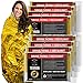 TEBRION 8 Packs Extra Large - 63” x 82” Double Sided Emergency Thermal Foil Authentic Mylar Space Blankets Designed for NASA - Perfect for Bug Out Bag, Survival Kit, Camping, Auto, Outdoors