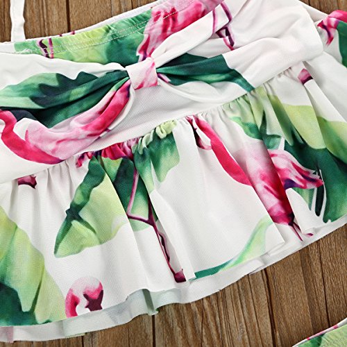Baby Kids Toddler Girl Flamingo Halter Tops + Shorts Beachwear Swimwear Set (2T)