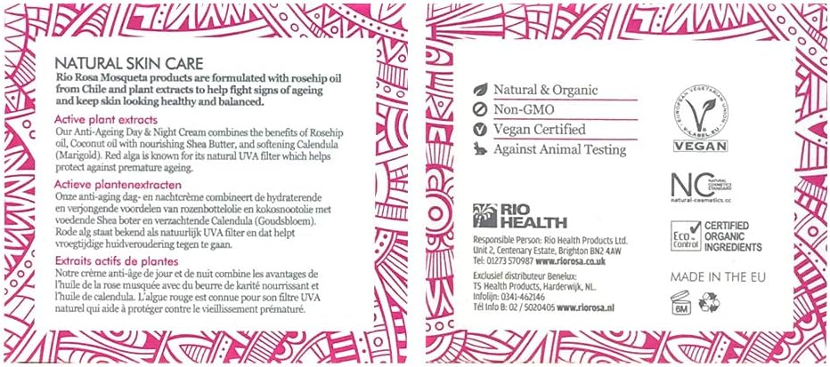Rio Amazon Anti-Ageing Organic Rosa Mosqueta Day and Night Cream 50ml - Image 5