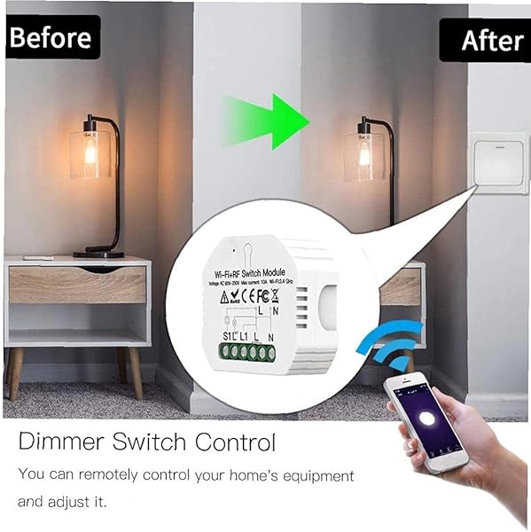 nJiaMe WiFi RF433 Interruptor del mdulo conmutador Inteligente WiFi Light Interruptor LED Dimmer App de Control Remoto del Interruptor de Alta precisin