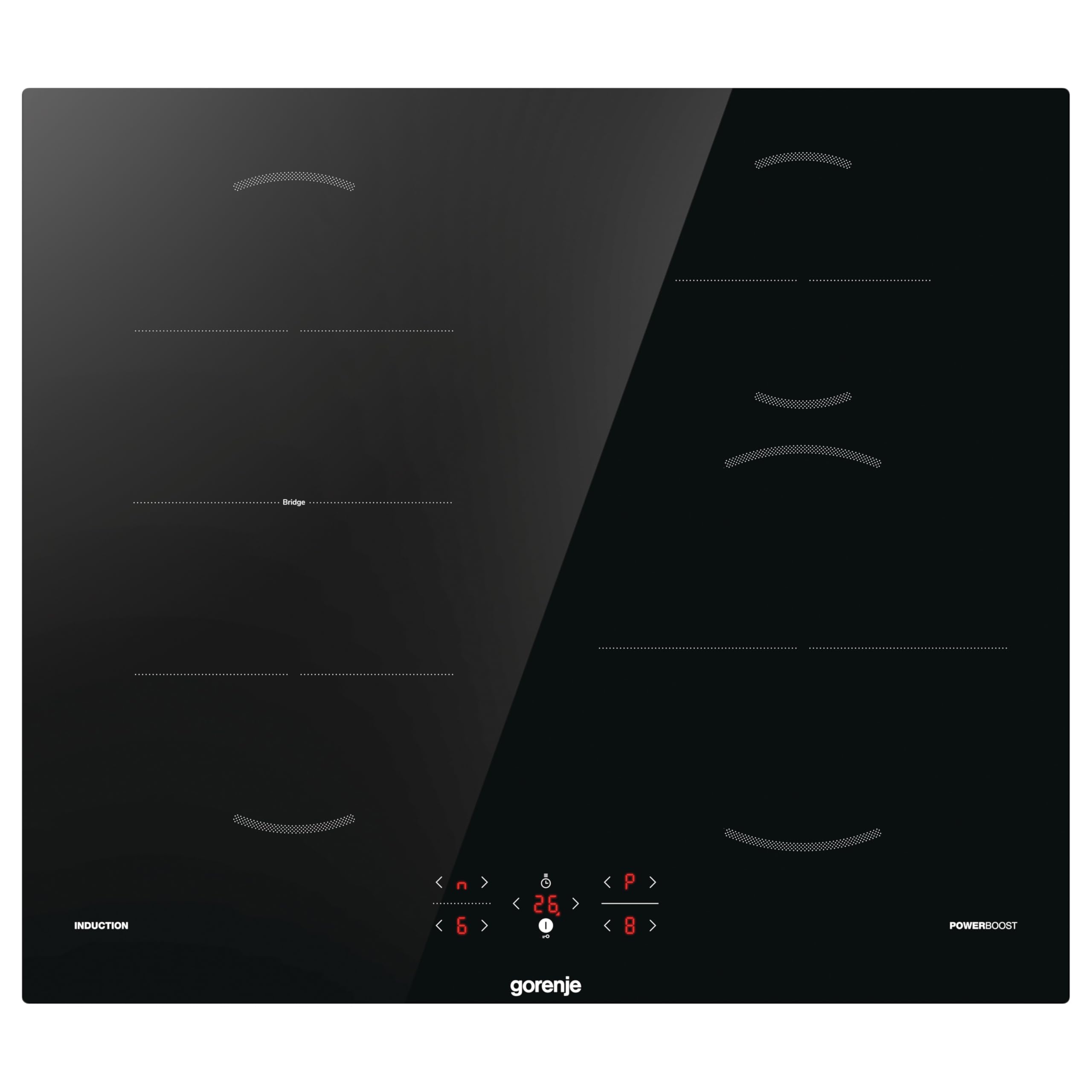 Gorenje GI621FMC Induktions-Kochfeld/Glaskeramik/BridgeZone/TouchControl/PowerBoost/Timer/ChildLock/Restwärmeanzeige/Schwarz