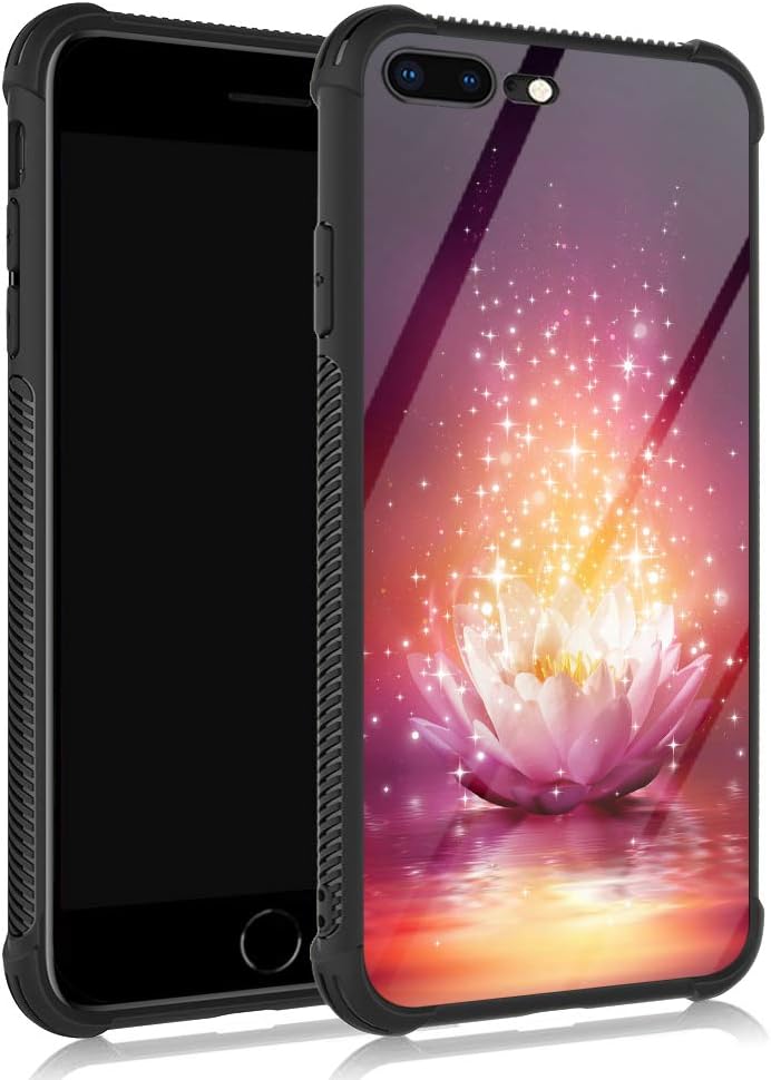 ZHEGAILIAN iPhone SE 2020 Case,Pink Shiny Lotus iPhone 8 Cases for Girls/Women,UNBreak Reinforced Corners Fashoin Back Cover Soft TPU Bumper Frame Full Body Case Designed for iPhone 7/8/SE 2020 Bright