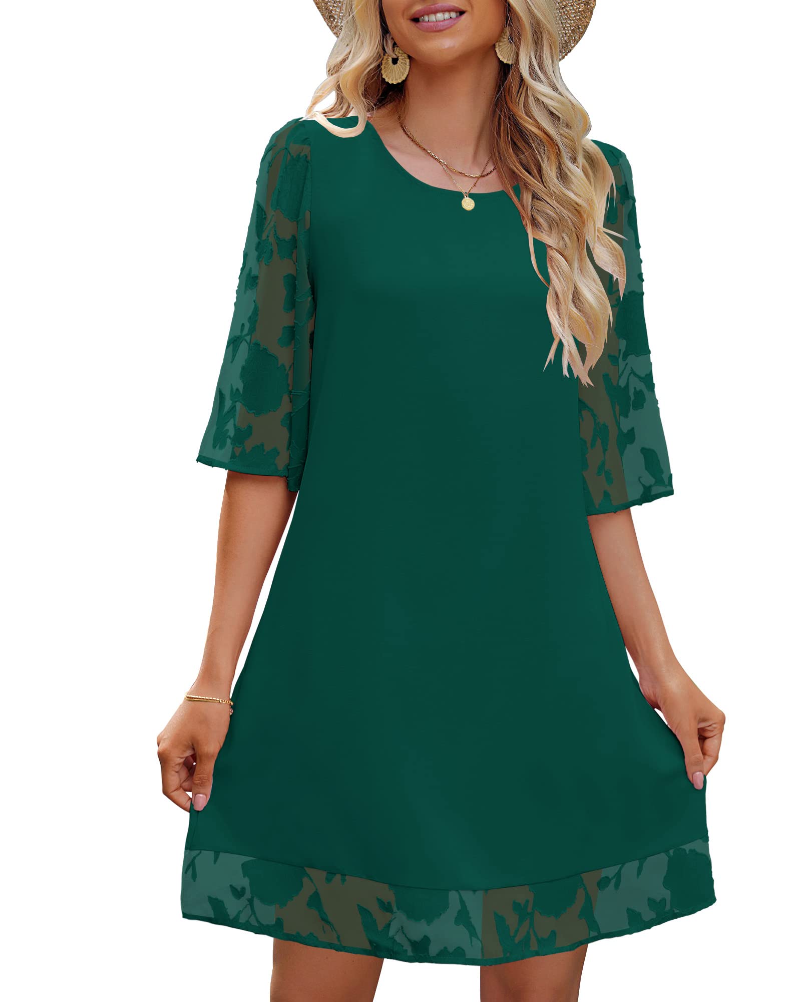 Photo 1 of LookbookStore Green Dress for Women - St. Patrick's Day Bell Sleeve Shift Dress - Size M (8-10)