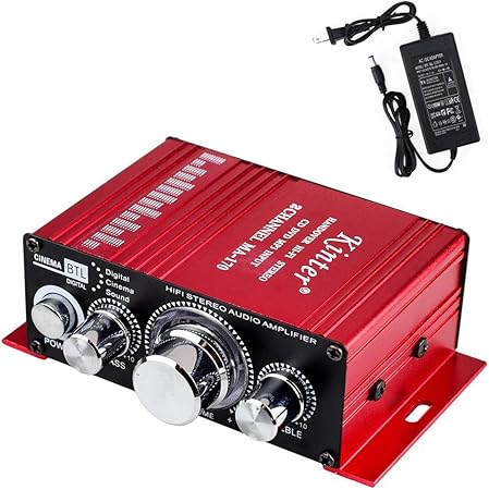 Amazon Co Jp カーオーディオアンプ Dc 12v 3aの電源では w wデュアルチャネルデジタルミニhifiステレオパワー アンプ 車 バイク