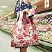 wyxis 5 Pack Eco Friendly Large Floral Tote Bag Foldable Nylon Groceries Bag Fits in Pocket