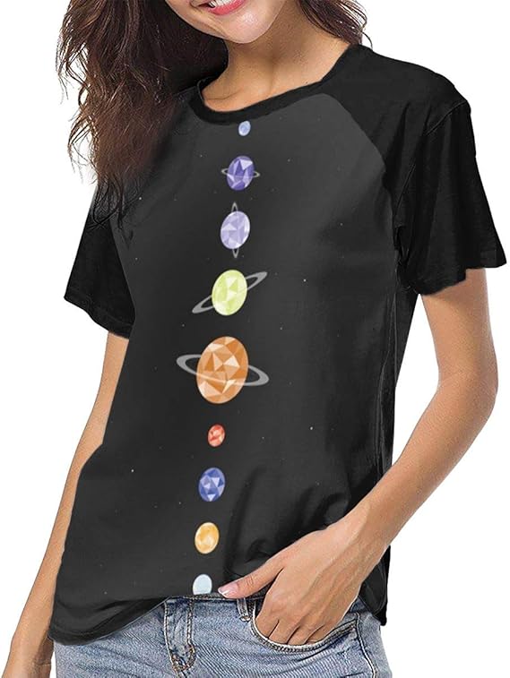 Amazon.com: Planets Women's Baseball T-Shirts Short Sleeve Raglan Tees O-Neck Girl Athletic 
