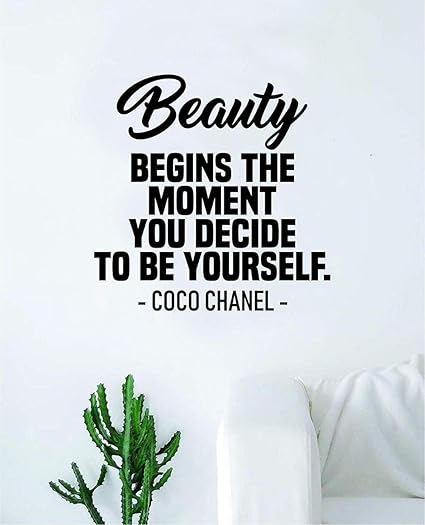 Beaute Coco Chanel Sticker Mural Autocollant Vinyle Art Chambre Salon Decoration Decoration Adolescent Citation Inspirant Garcon Fille Inspirant Belle Beaute Femelle Mignon Soyez Vous Meme Amazon Fr Bricolage