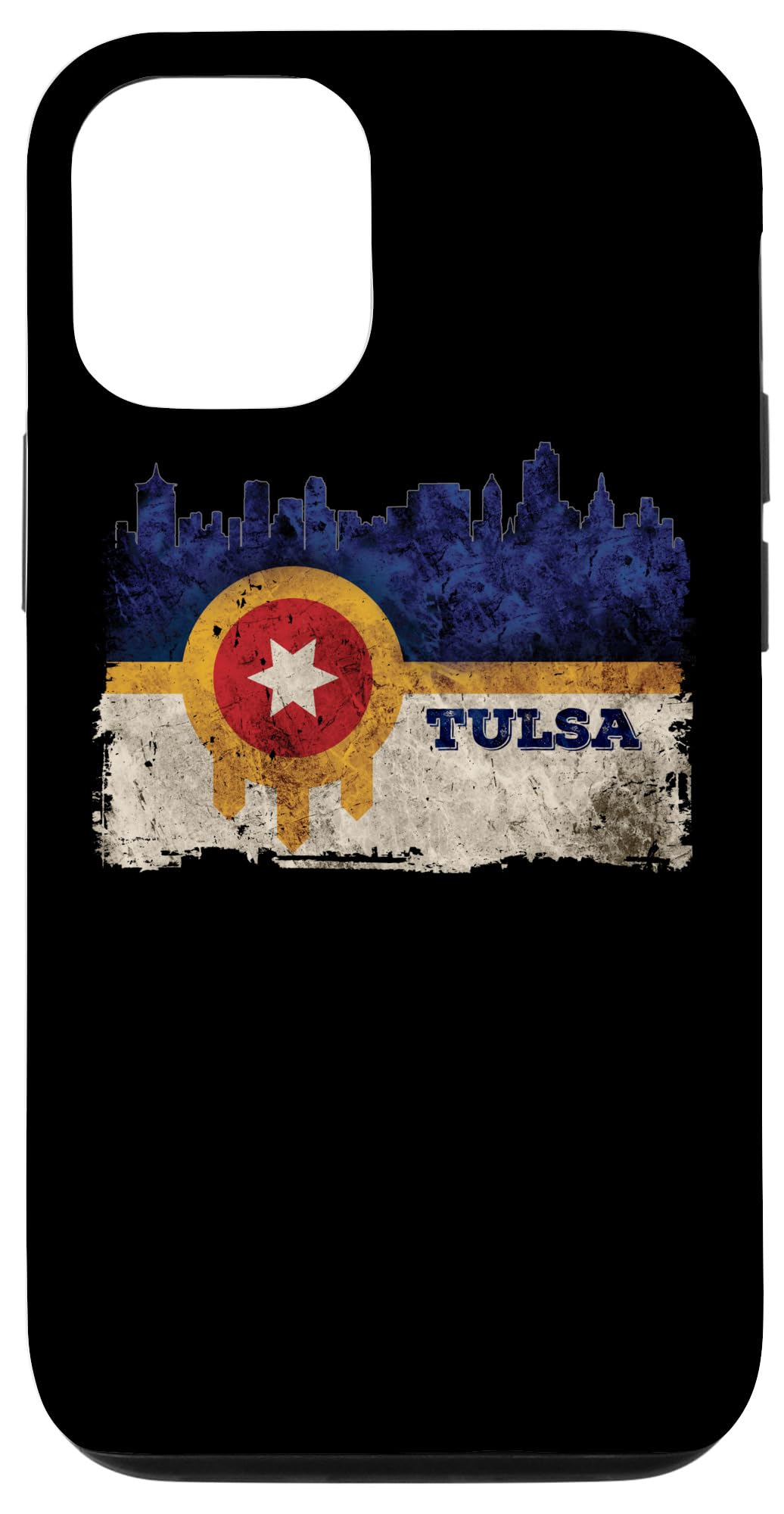 iPhone 12/12 Pro New Tulsa Flag Skyline Vintage Distressed Tulsa Oklahoma Case
