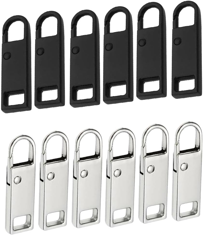 Lmyzcbzl 12 Metal Zipper Pull Tabs, Removable for Clothes, Luggage