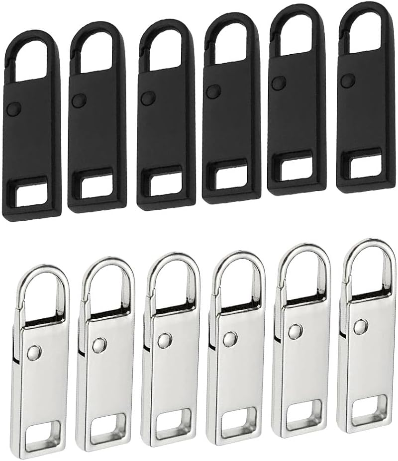 Lmyzcbzl 12 Metal Zipper Pull Tabs, Removable for Clothes, Luggage