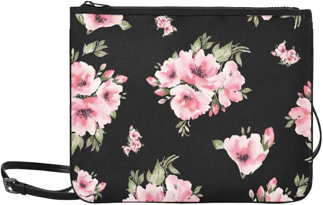 Girls Clutch Bag Beautiful Retrolove Roses Flowers Adjustable Shoulder