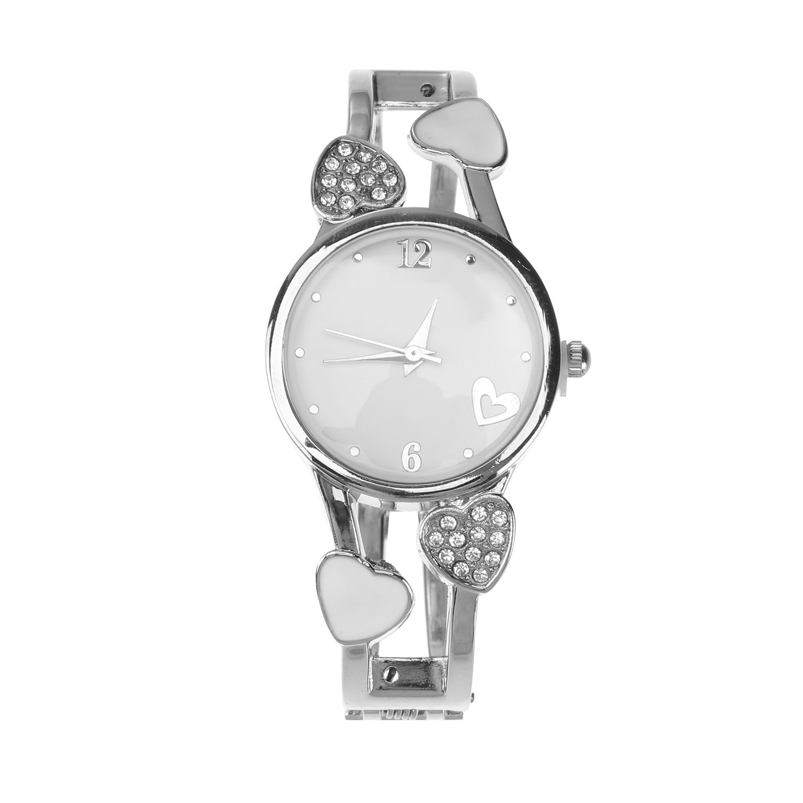 ABOOFAN Women Watch - Ladies Watches Women Bangle Watch Fashion Crystal Rhinestone Diamond Watches Valentines Gifts for Her Stainless Steel Wristwatch Quartz Watch for Girls White