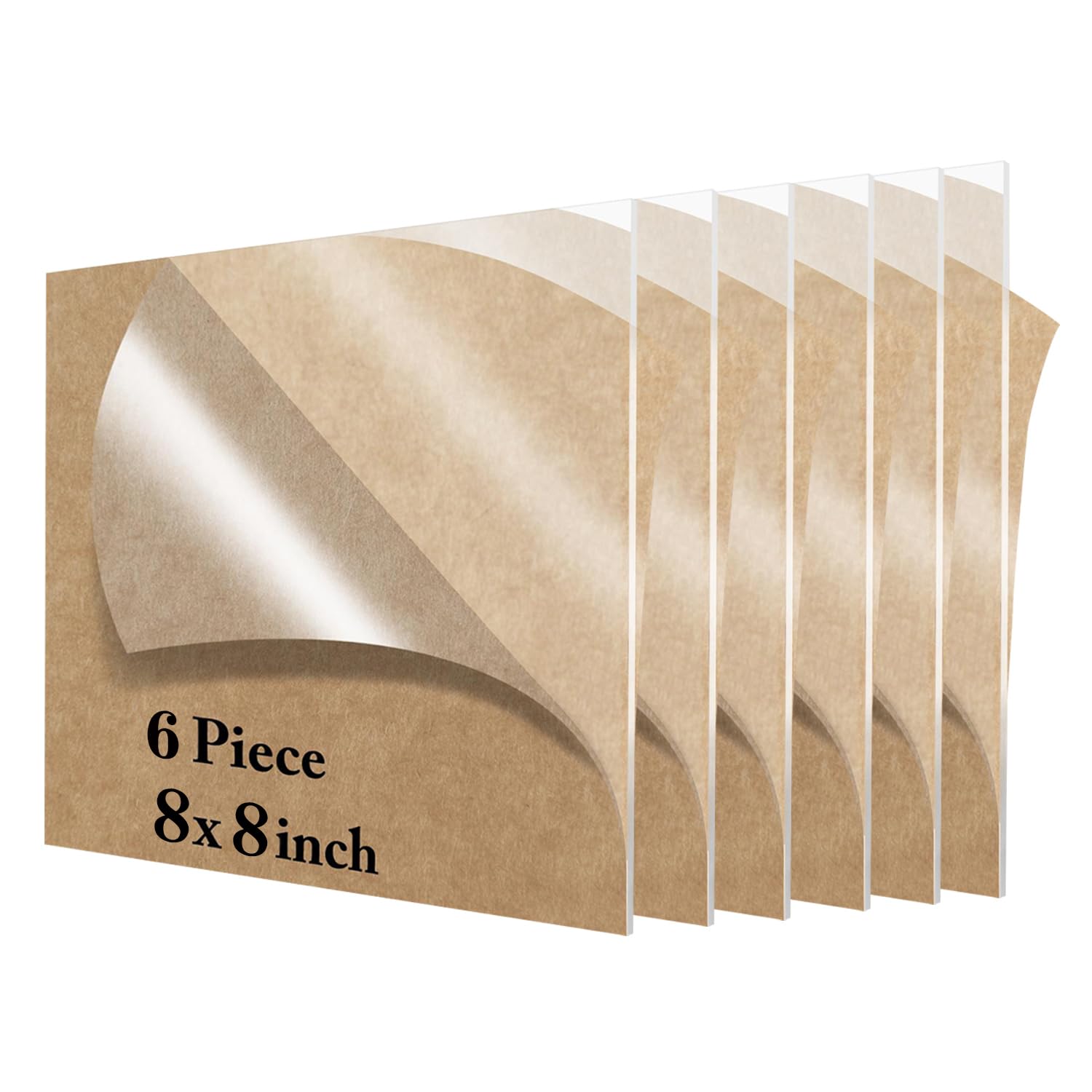 Lesnlok 8 x 8 Acrylic Sheet 1/8 Thick 3mm 6 Pieces