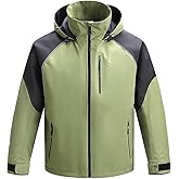 RANDY SUN Unisex Rain Jacket Mens Waterproof With Hood, Women's Raincoats, Reflective Lightweight Windbreaker with Zippers