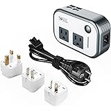 FOVAL Power Step Down 220V to 110V Voltage Converter with 4-Port USB International Travel Adapter for China UK European Etc -