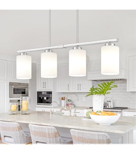 Titania 8-Light x 44 Length Kitchen Island Fixture Brushed Nickel Titania 8-Light x 44 Length Kitchen Island Fixture Brushed Nickel
