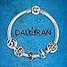 DALARAN Sterling Silver Moon Star Charms for Bracelet Blue Starry Sky S925 Bead Charm