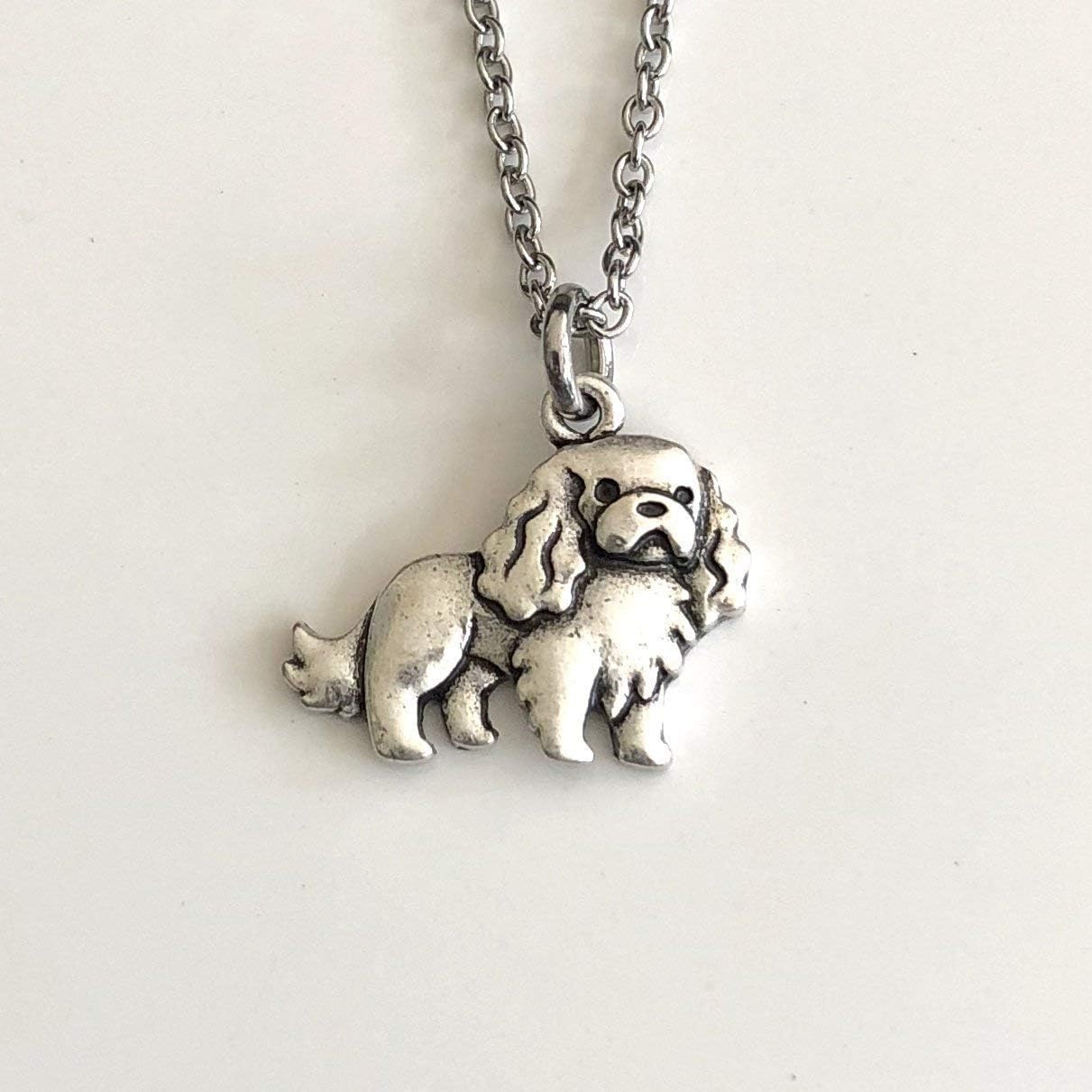 Otterly CharmingCavalier King Charles Necklace on Stainless Steel Chain - Cocker Spaniel Dog Mom Gift
