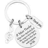 AHAETH Music Teacher Gifts Women Keychain For Men Male Funny Band Director Best Choir Music Note Keyring Music Teacher Keychain