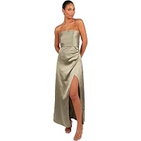 strapless open back dress Coral One Shoulder Dress