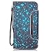 iPhone 5S Case, iPhone 5 Wallet Case, Firefish [Kickstand] [Shock Absorbent] Double Protective Case Flip Folio Slim Magnetic Cover with Wrist Strap for Apple iPhone 5/5S/SE-Starry