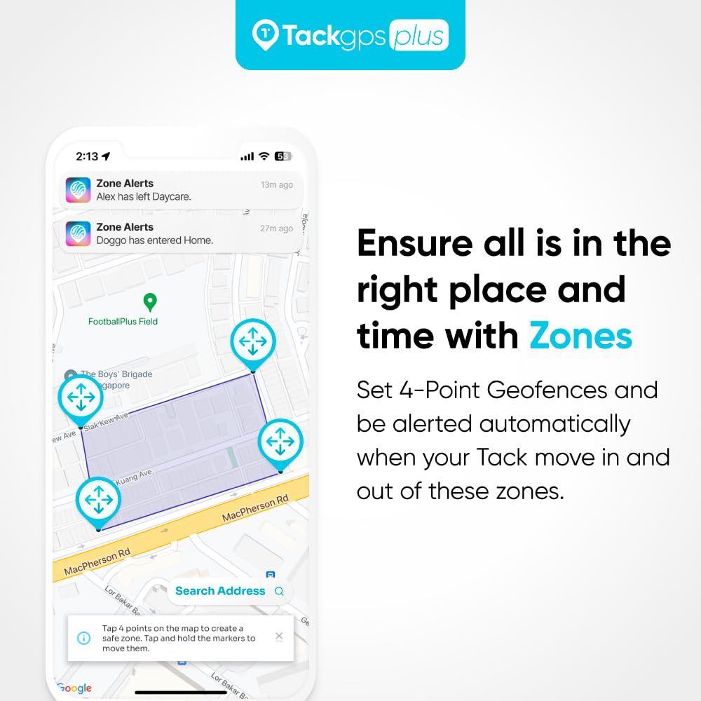 Tack GPS Plus [Lowest Monthly fee| 30 Days Battery Life| FCC Certified] - Child, Kids, Pet, Dog, Cat, Elderly, Alzheimer, Car, Vehicle, Bike, Tracking device. GPS + WiFi Positioning + Indoor Elevation