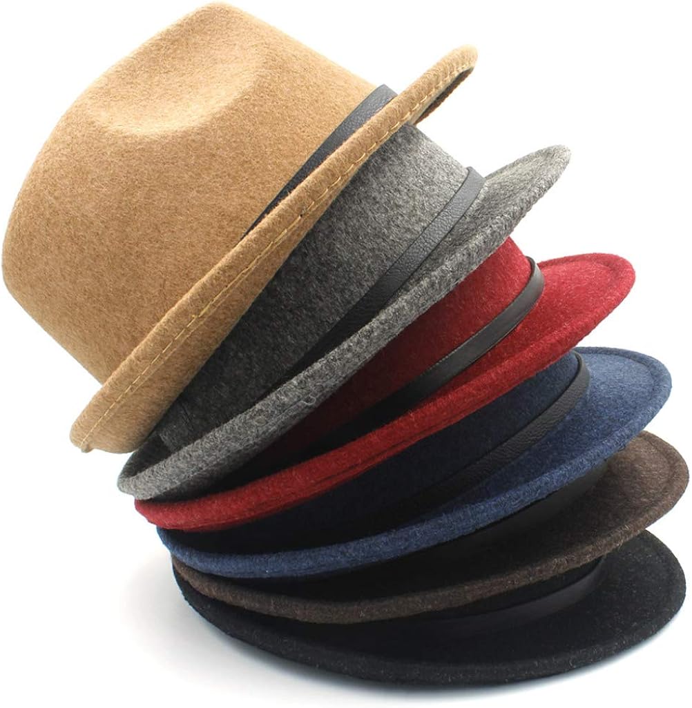 100% Wool Women Men Fedora Hat for Elegant Lady Dad Winter Autumn Trilby  Jazz Hat Wine Red Women foretadrenaline.com