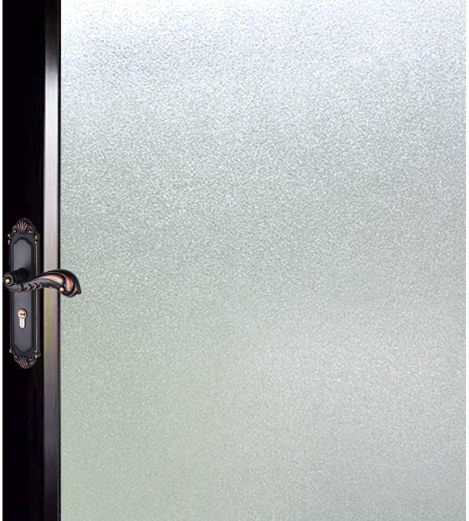DUOFIRE Privacy Window Film Frosted Decorative Window Sticker Non Adhesive No-Glue Static Cling Glass Film Anti-UV (90cm X 300cm, DS001)