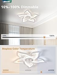 LEDIARY Flower Ceiling Fans with Lights and