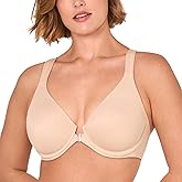 DELIMIRA Women's Front Closure Full Coverage Bras Plus Size Underwire Racerback Supportive Plunge Unlined Bra