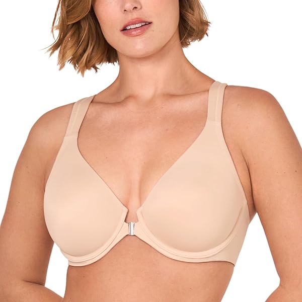 CALVENA Racerback Front Closure Bra for Women Plus Size Seamless
